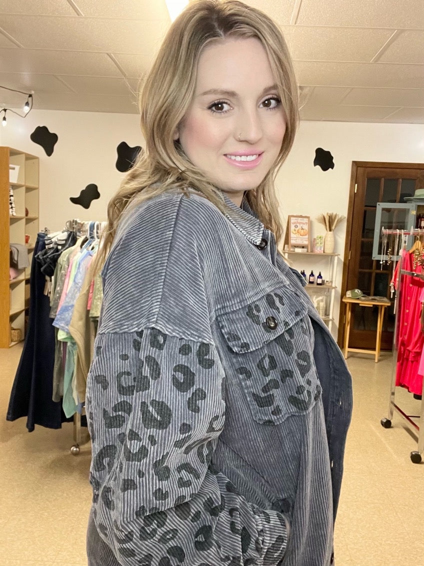 Cheetah Corduroy Shacket