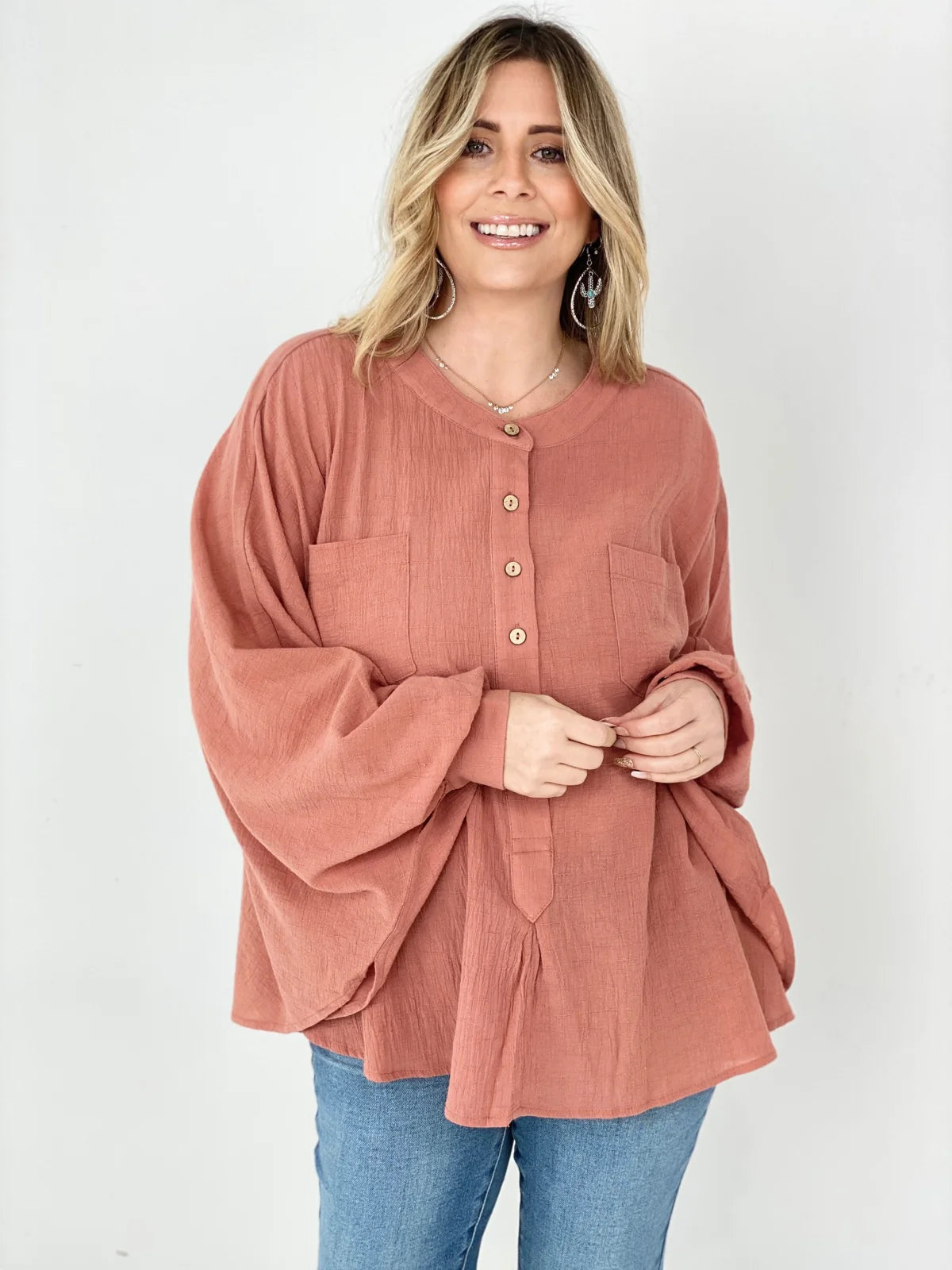 Mauve Easel Oversized Top