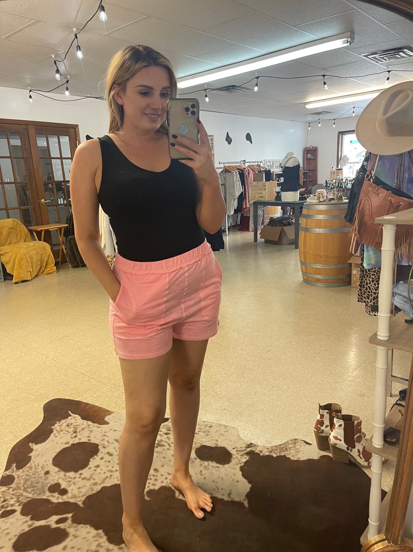 Pink Stretch Shorts