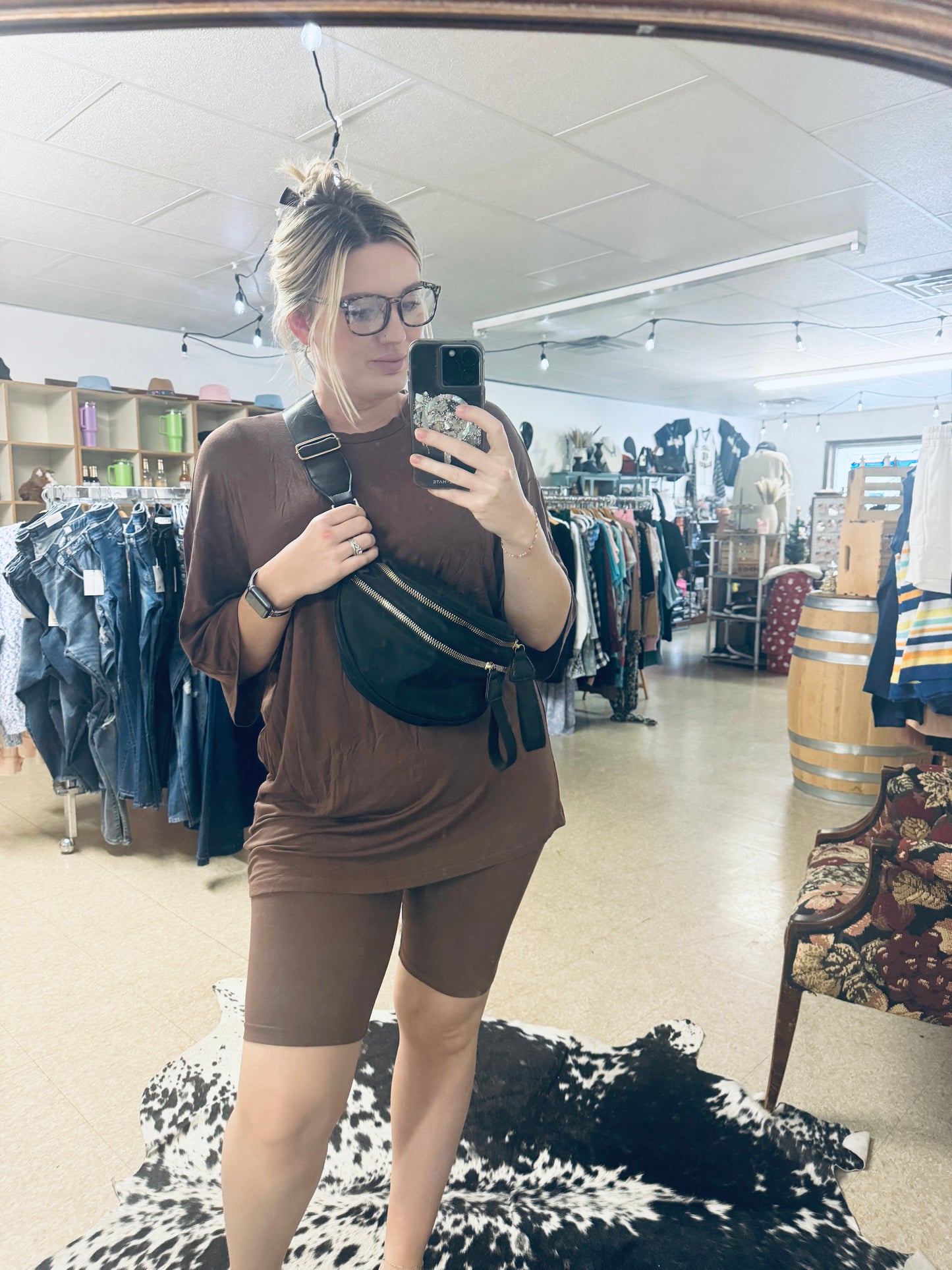 In Store *Basic Bae Full Size Soft Rayon Three-Quarter Sleeve Top and Shorts Set