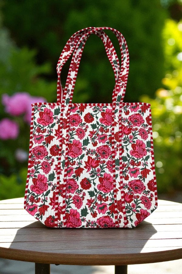 SC - ETA 8/6 - Poppy Lane Pink Floral Tote Bag