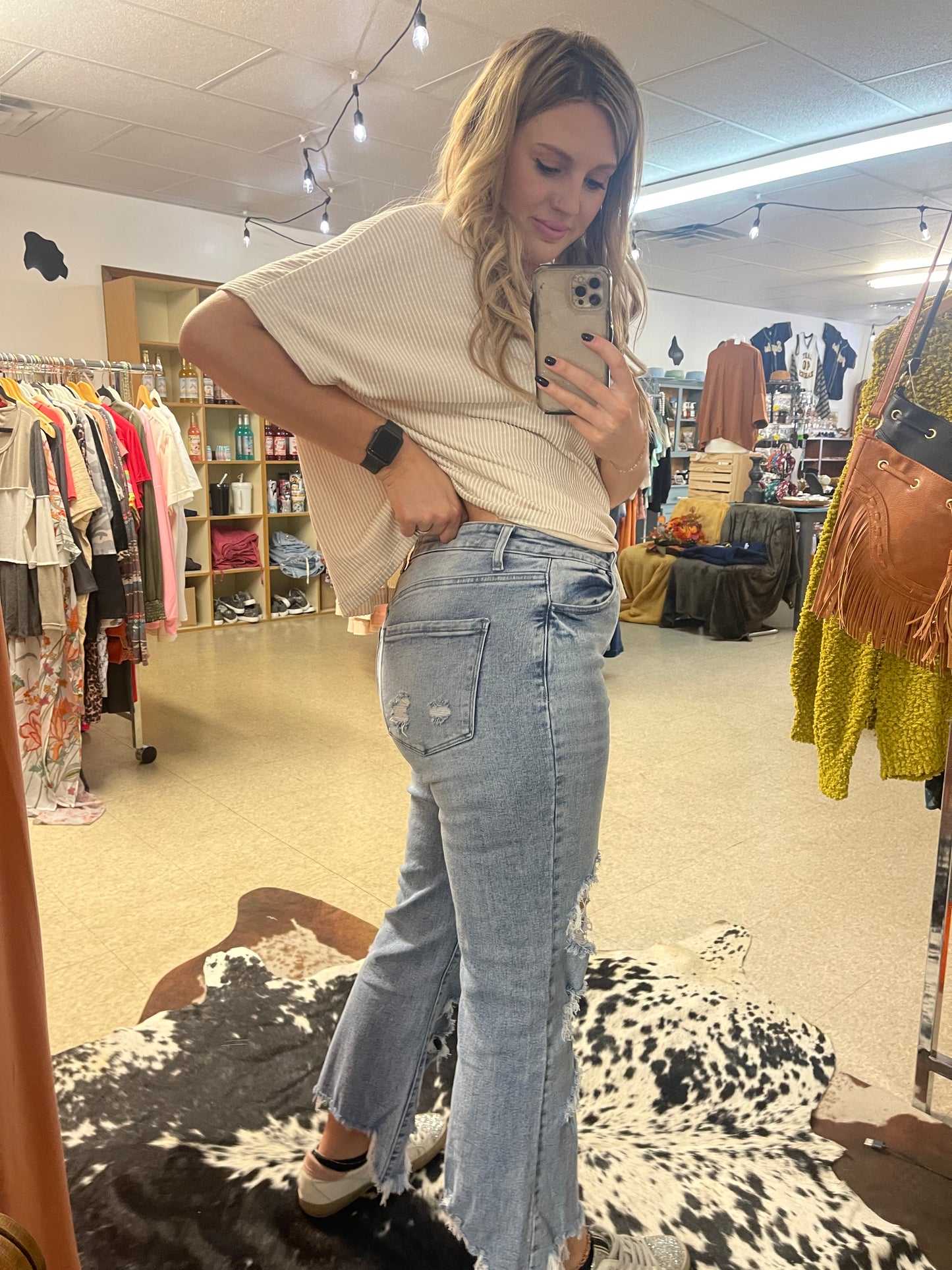Pre Order Urban Distressed Crop Jean