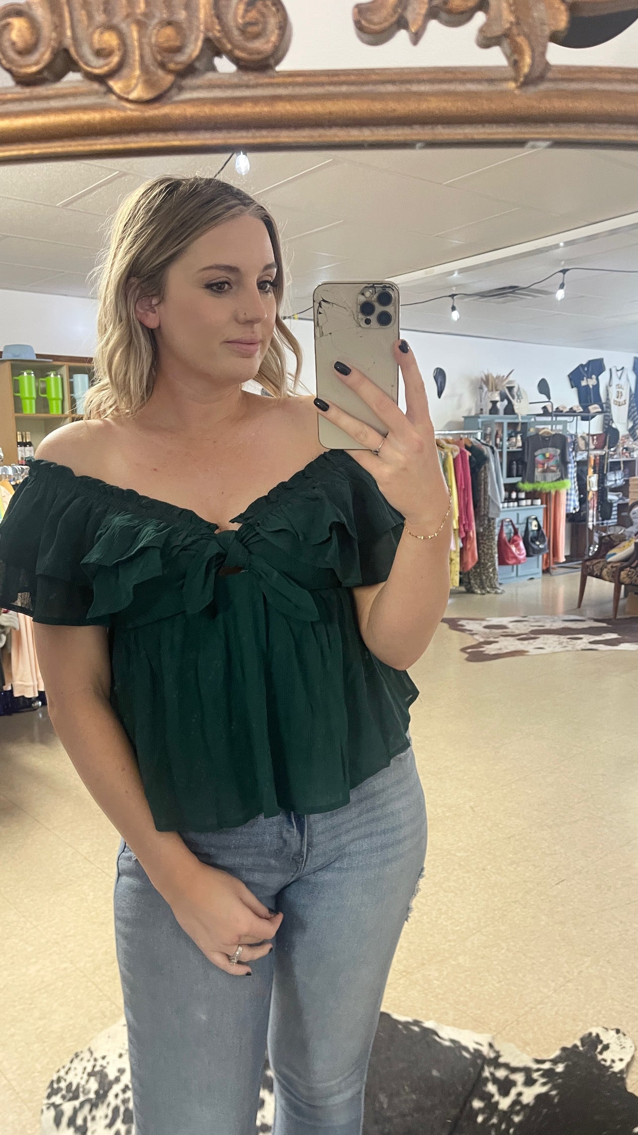 Demi Hunter Green Top
