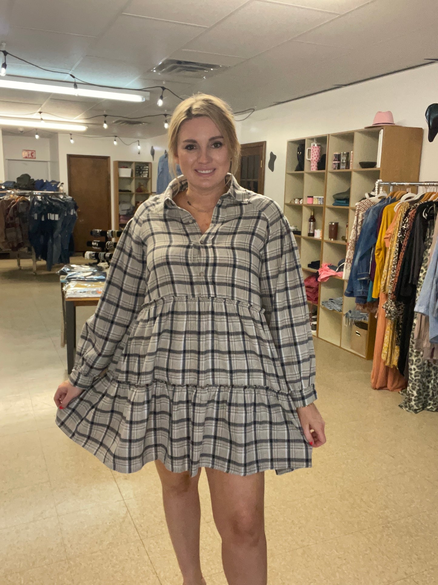 Plaid Baby Doll Dress