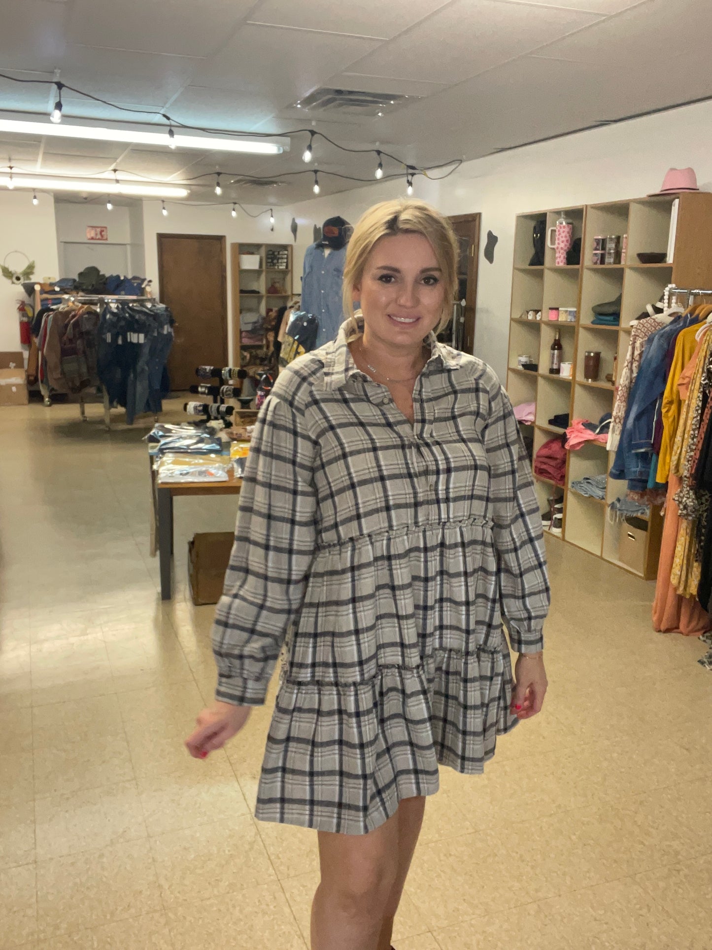 Plaid Baby Doll Dress