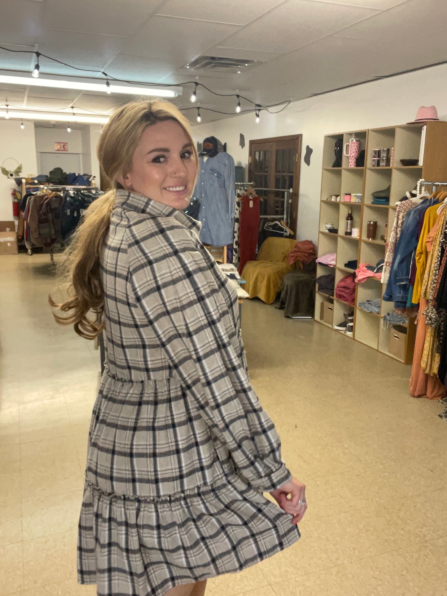 Plaid Baby Doll Dress