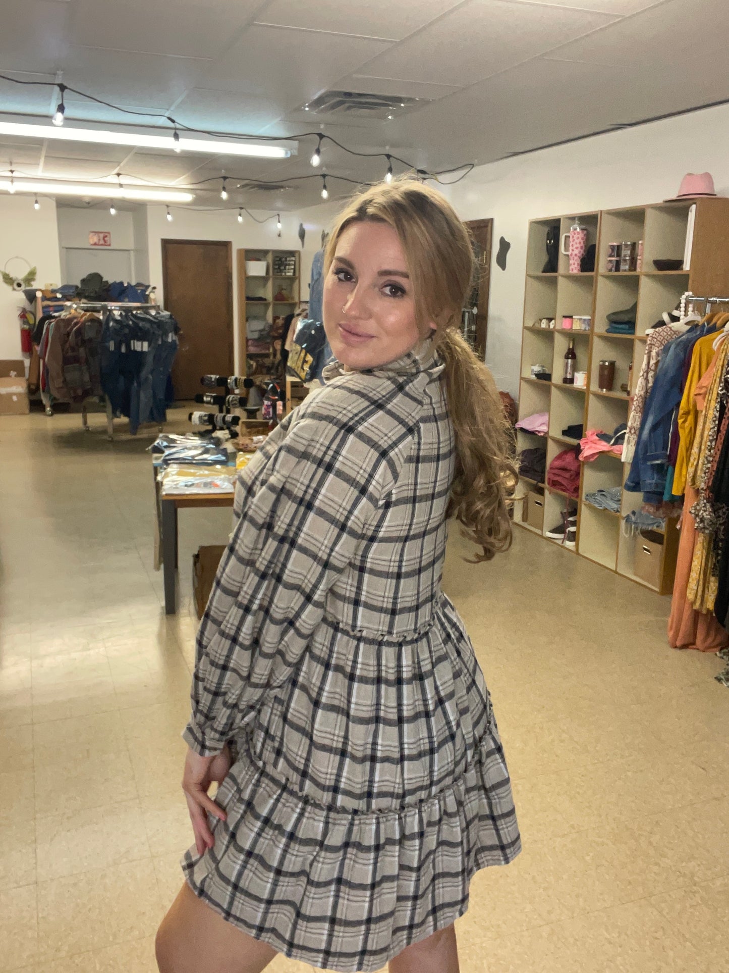 Plaid Baby Doll Dress