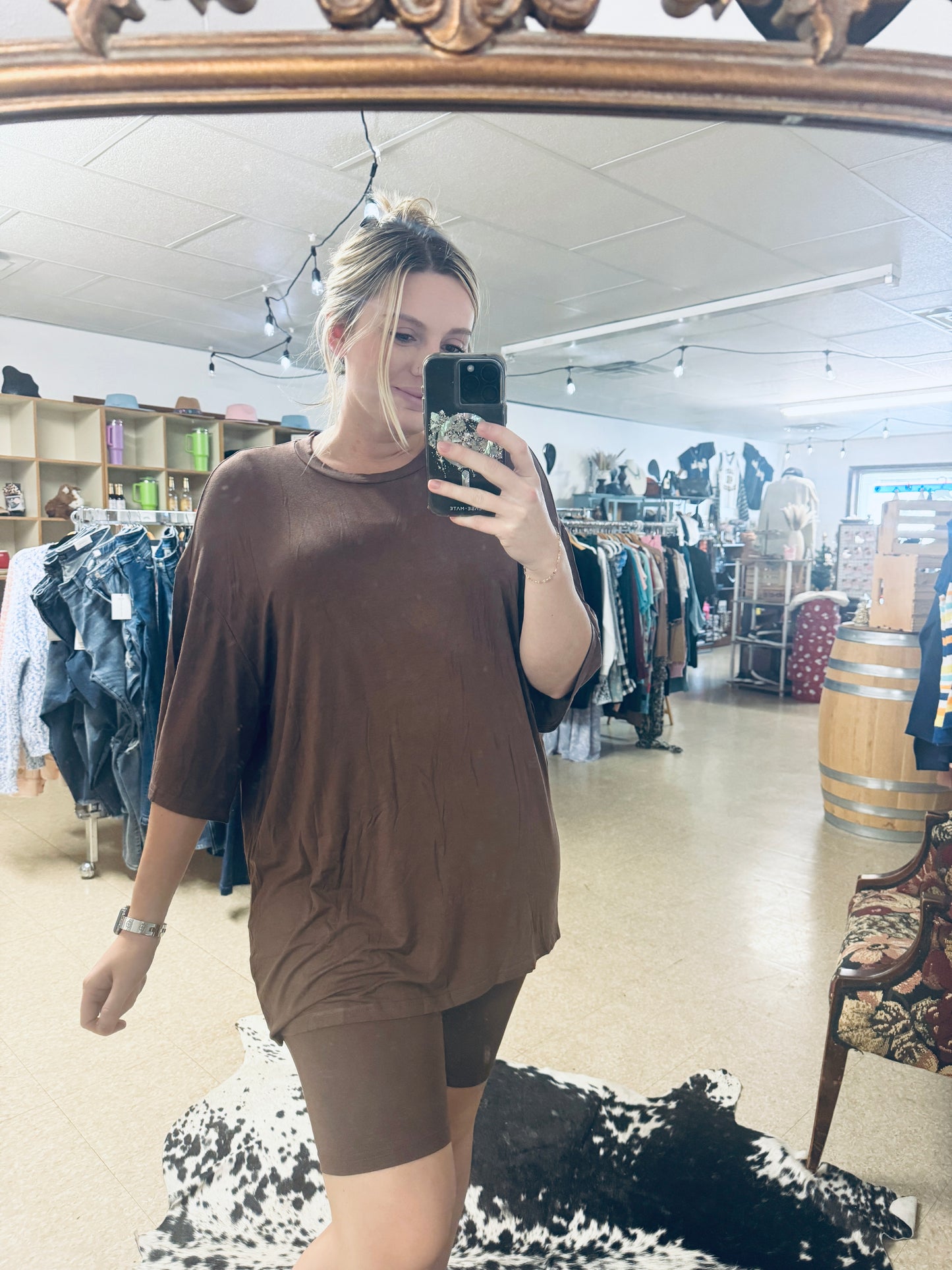 In Store *Basic Bae Full Size Soft Rayon Three-Quarter Sleeve Top and Shorts Set