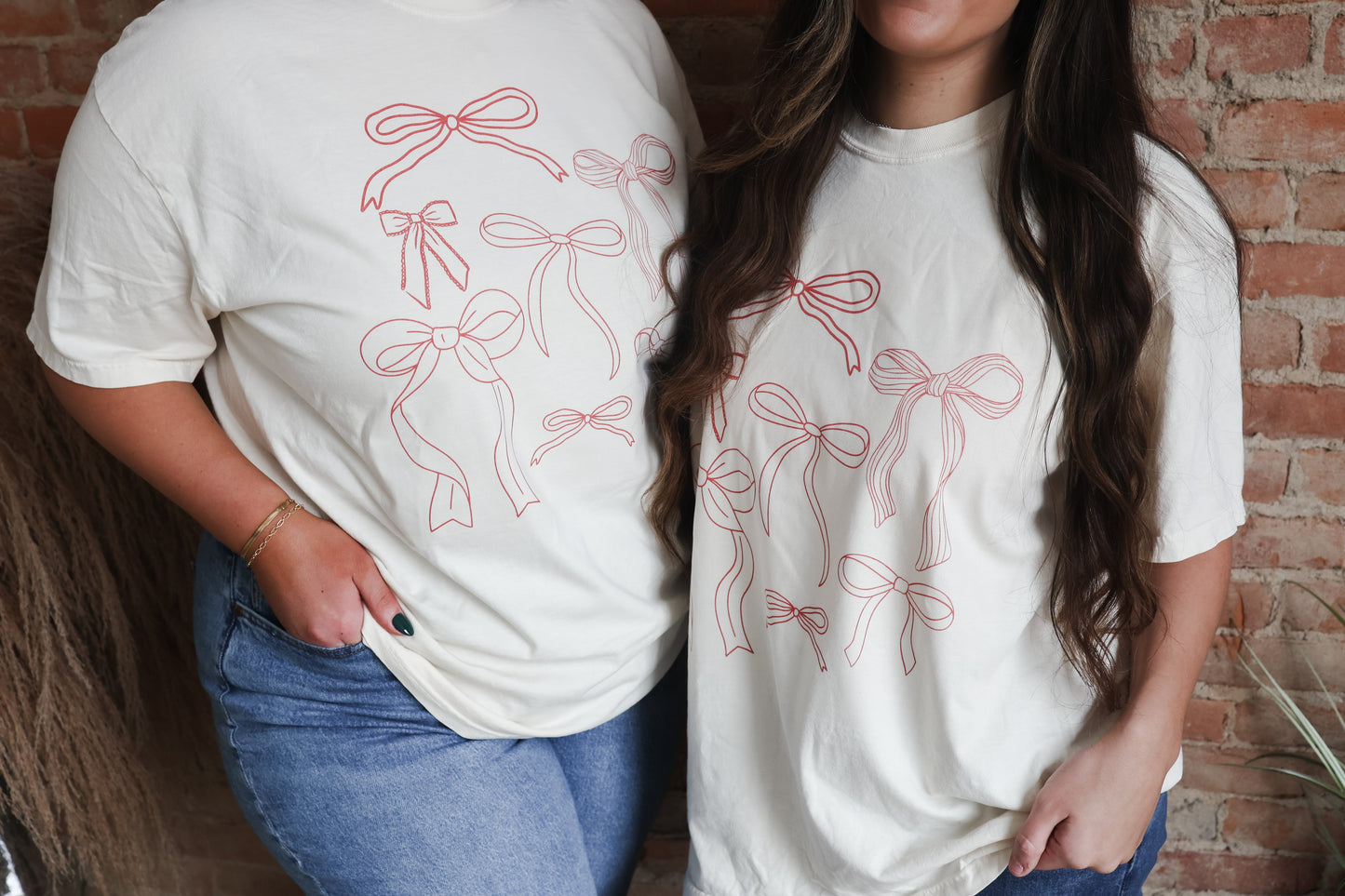 Red Bows on Ivory | Comfort Colors Tshirt