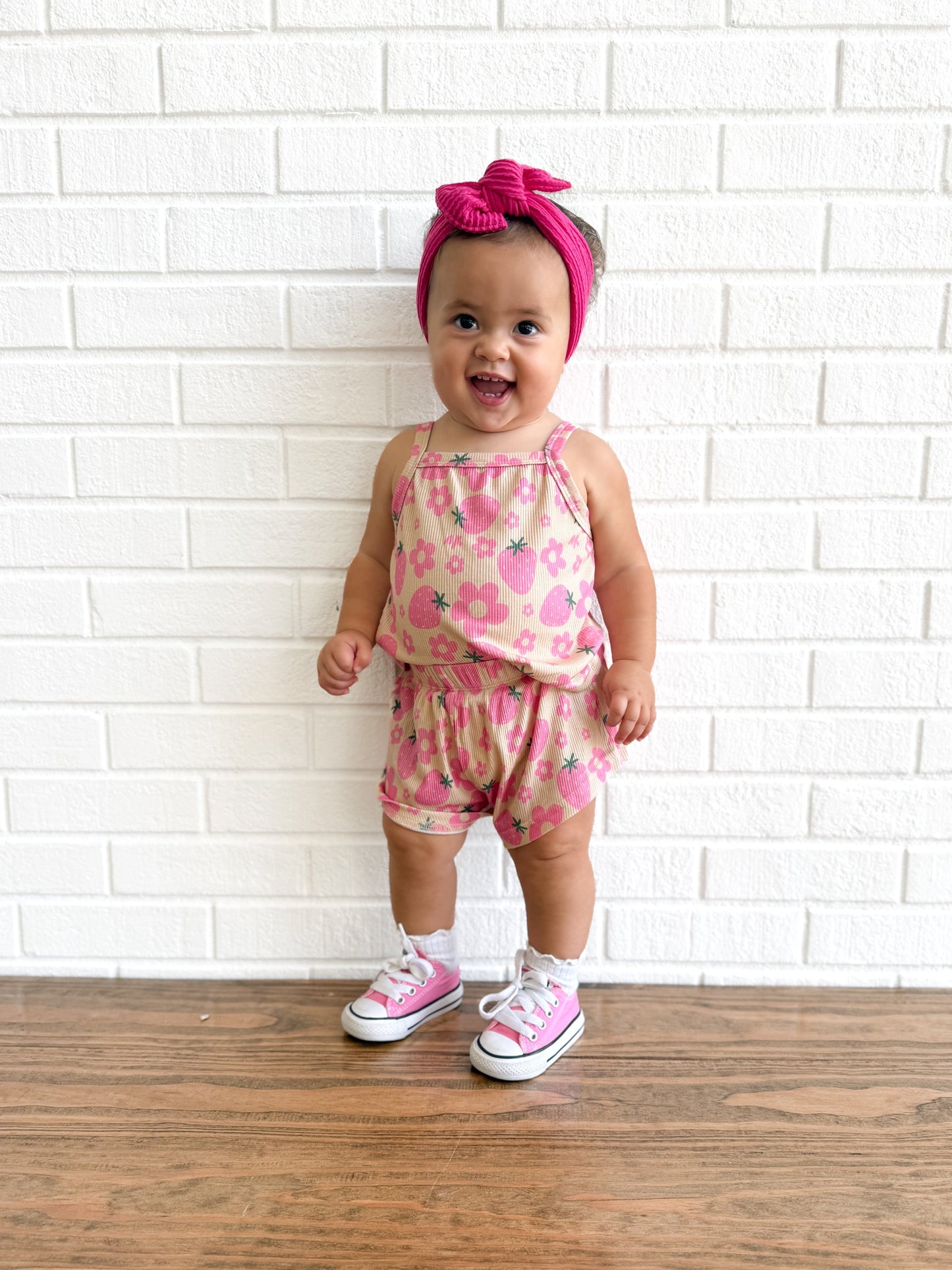 Strawberry summer- Ribbed bamboo set
