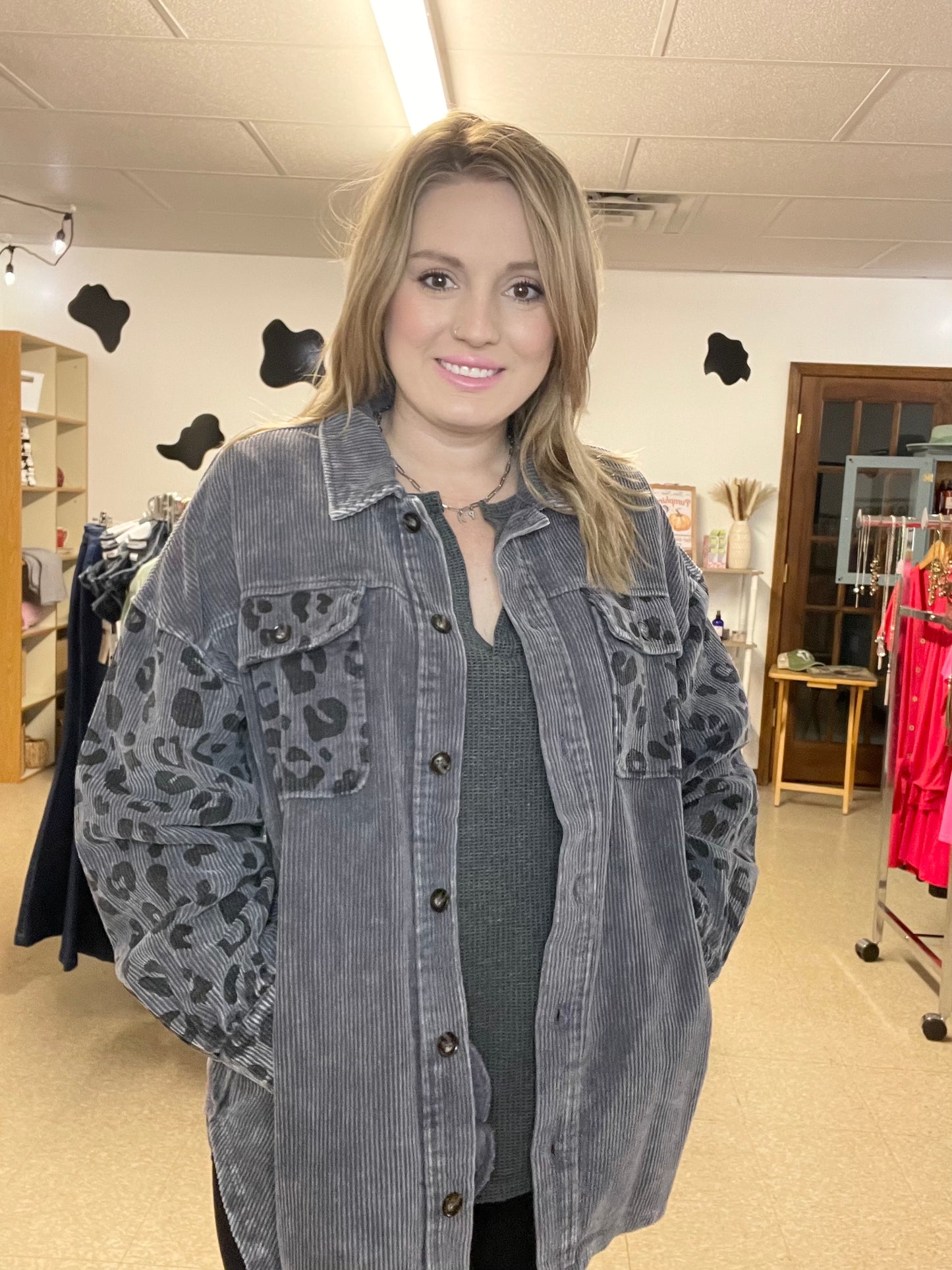 Cheetah Corduroy Shacket