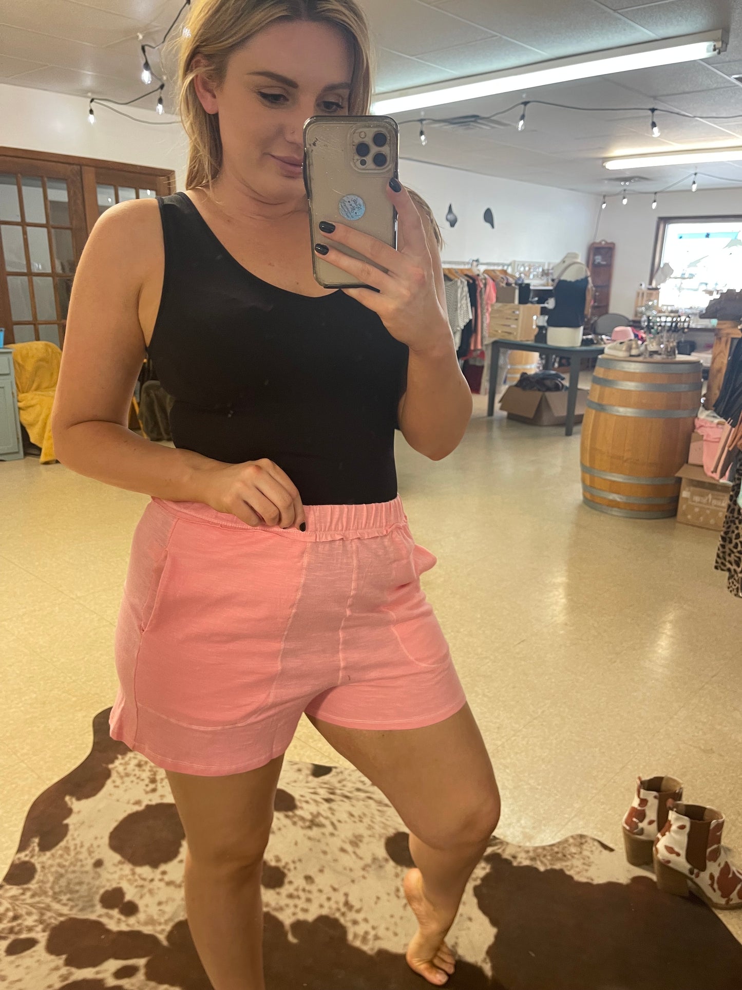 Pink Stretch Shorts