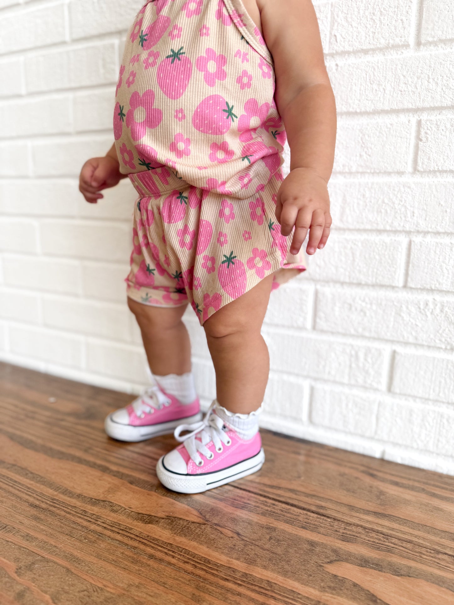 Strawberry summer- Ribbed bamboo set