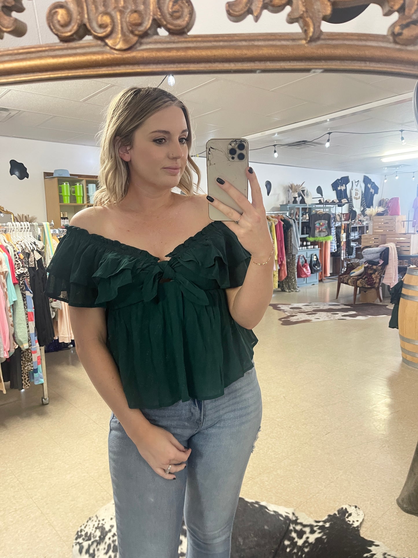 Demi Hunter Green Top