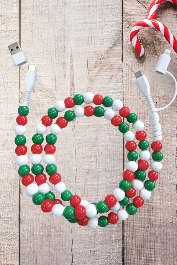 SC - ETA 9/2 - Holiday Beaded Cord Phone Charger