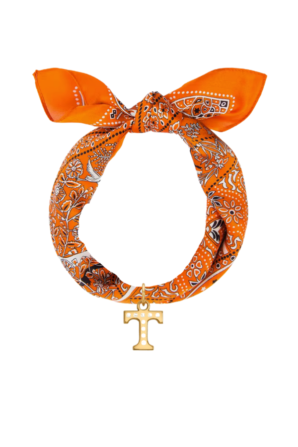 SC - Orange Bandana Print Scarf