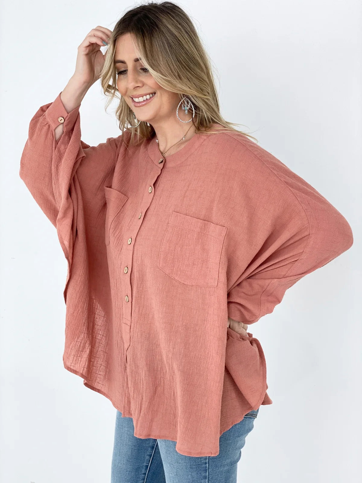 Mauve Easel Oversized Top