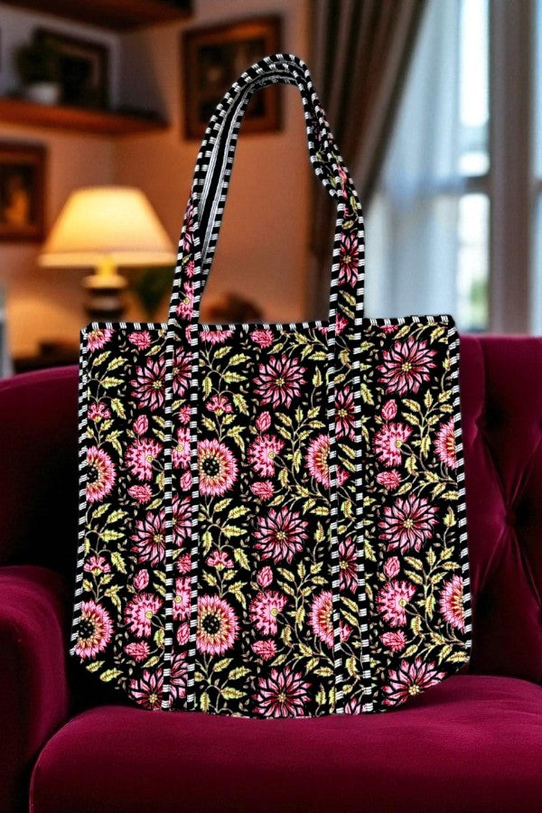 SC - ETA 8/18 - Midnight Garden Floral Tote Bag
