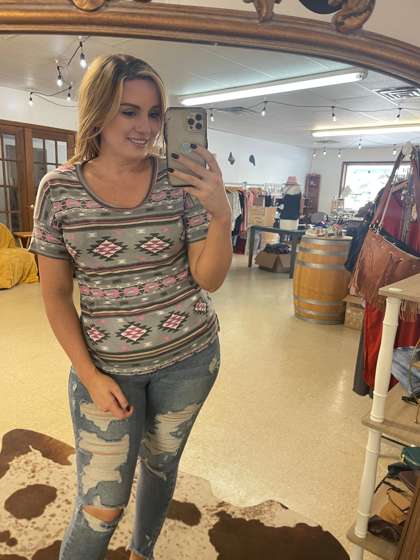 Pocketed Aztec Top