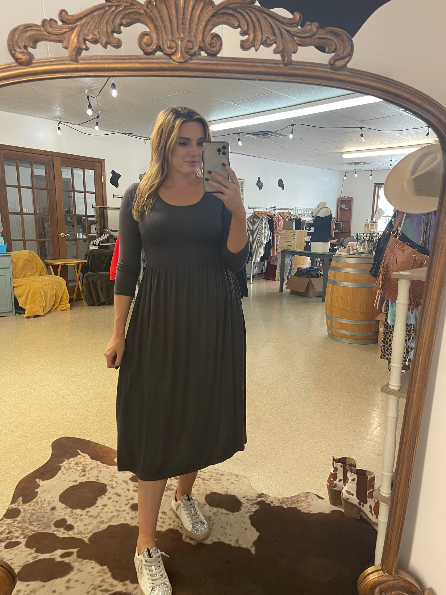 Gray Midi Dress