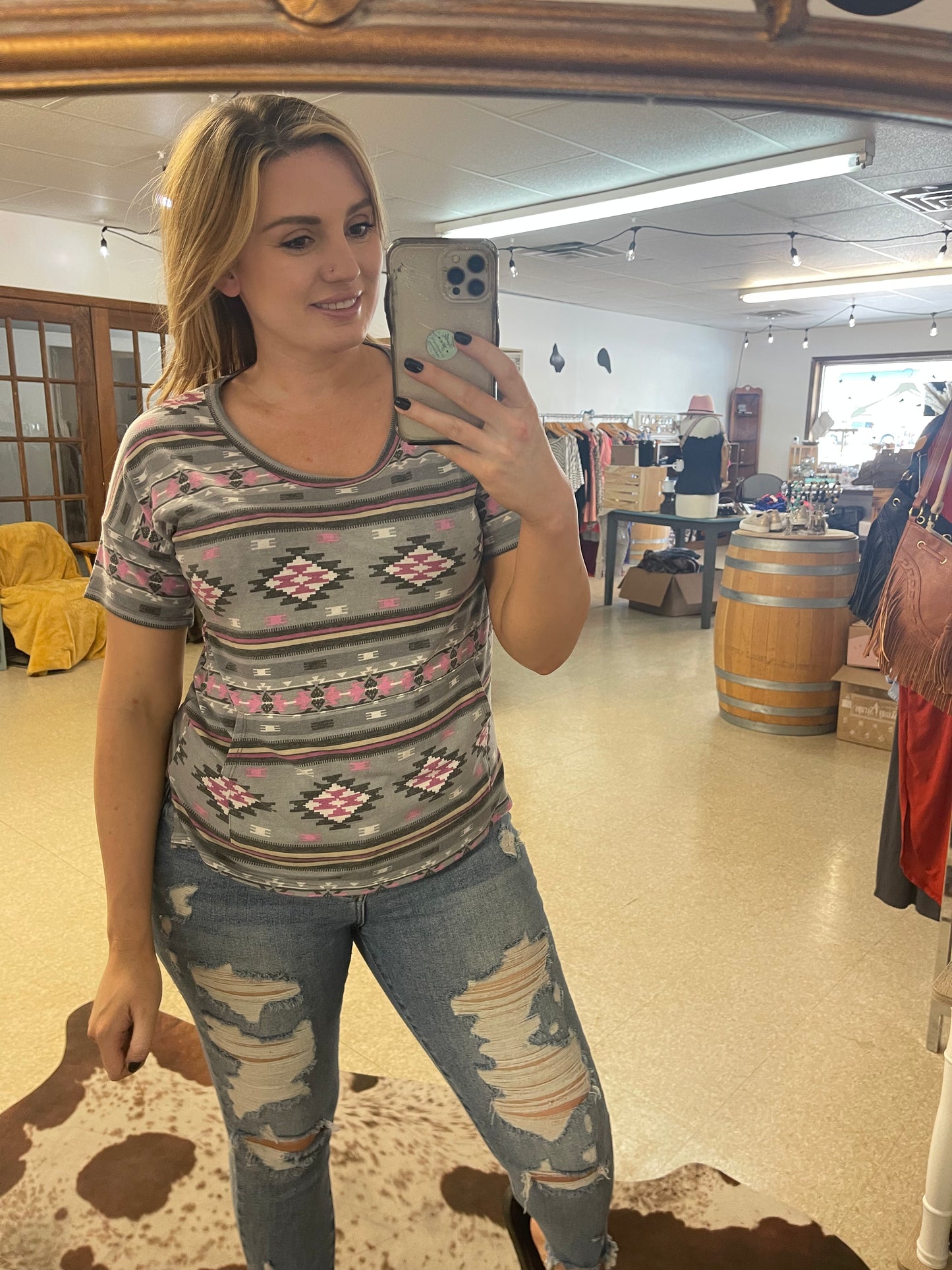 Pocketed Aztec Top