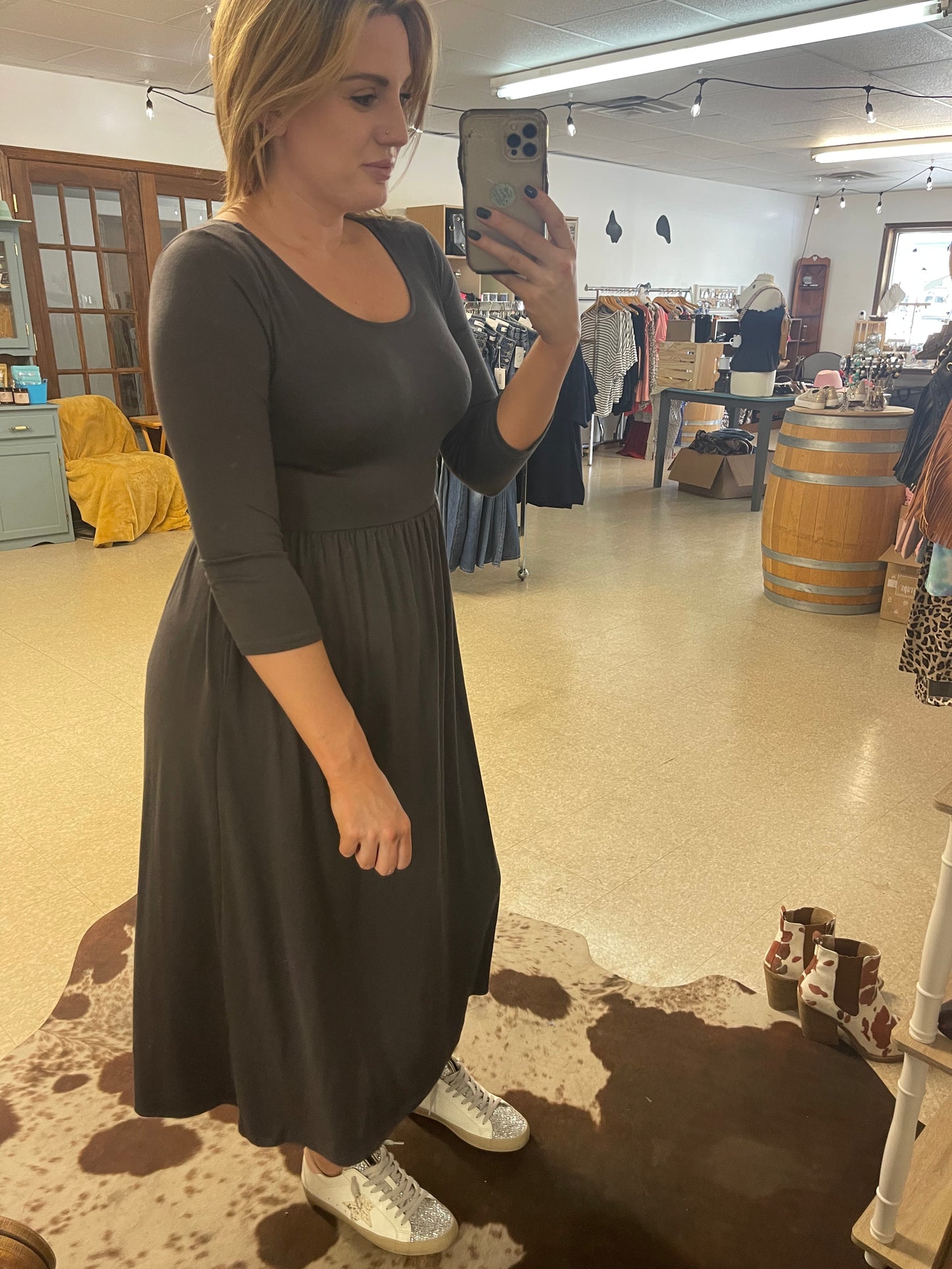 Gray Midi Dress