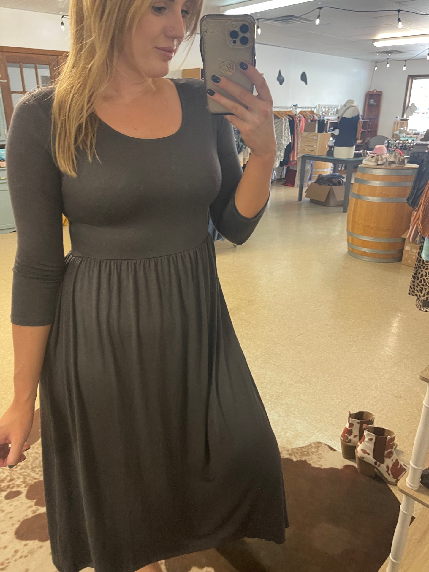 Gray Midi Dress