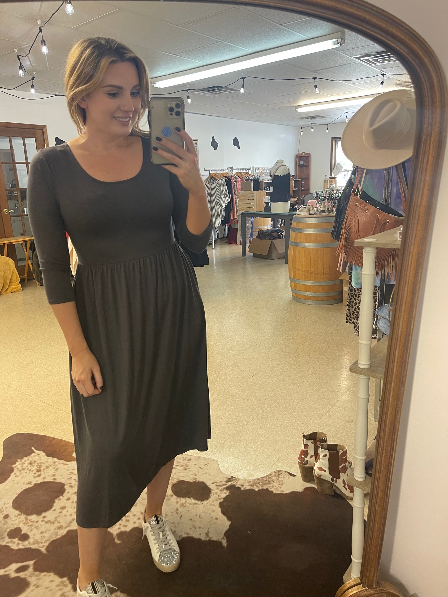 Gray Midi Dress