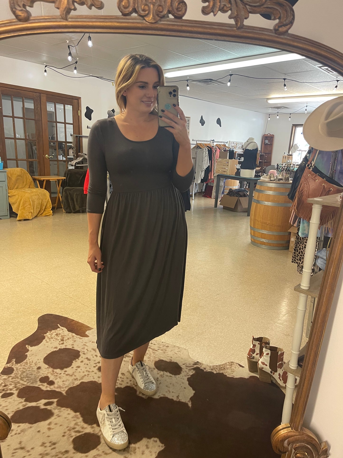 Gray Midi Dress