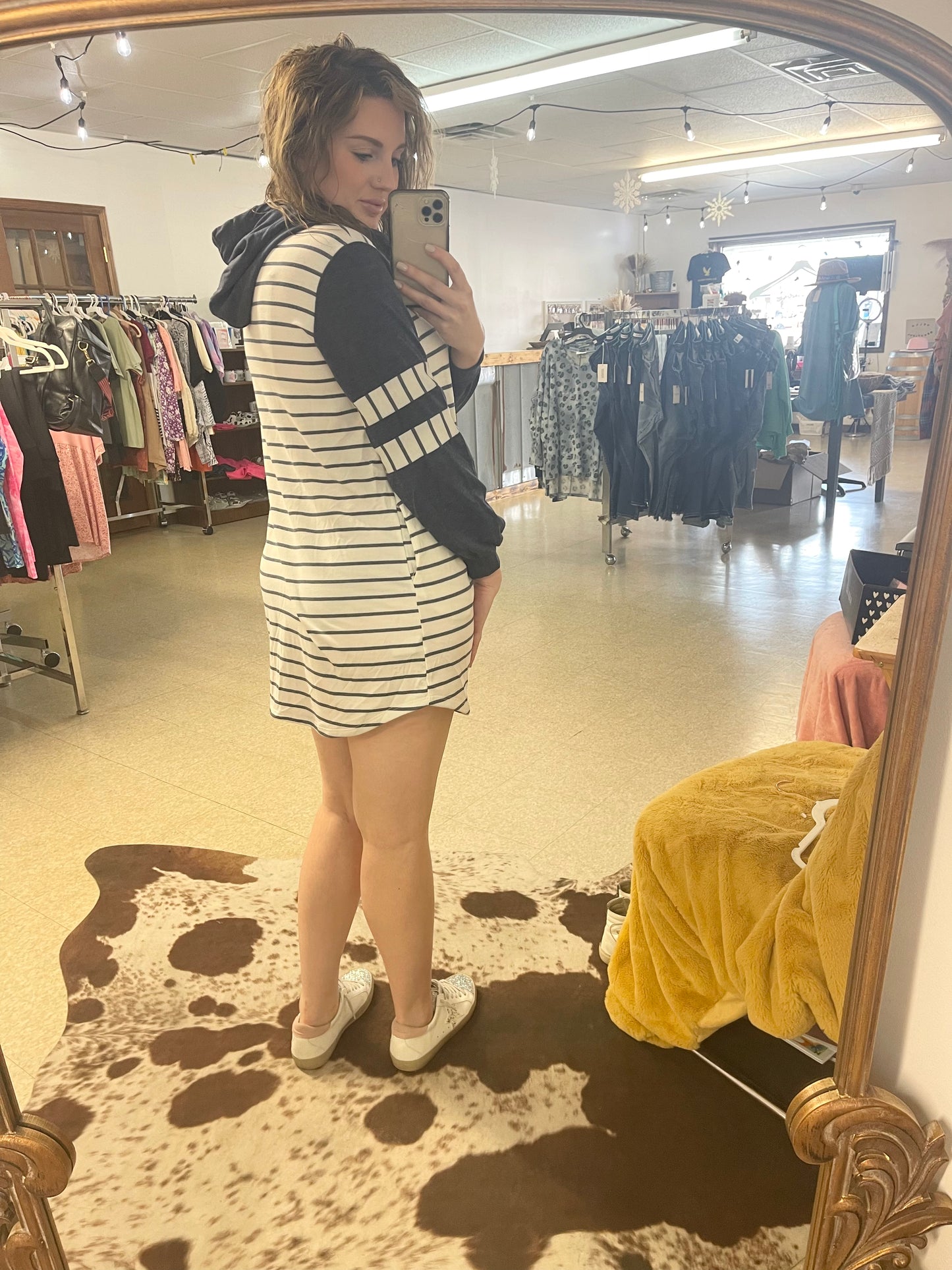 Striped Hoodie Dress