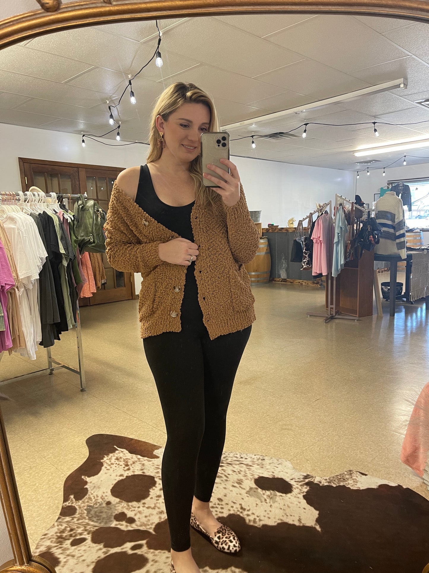 Harvest Moon Full Size Popcorn Knit Cardigan - Boutique 276