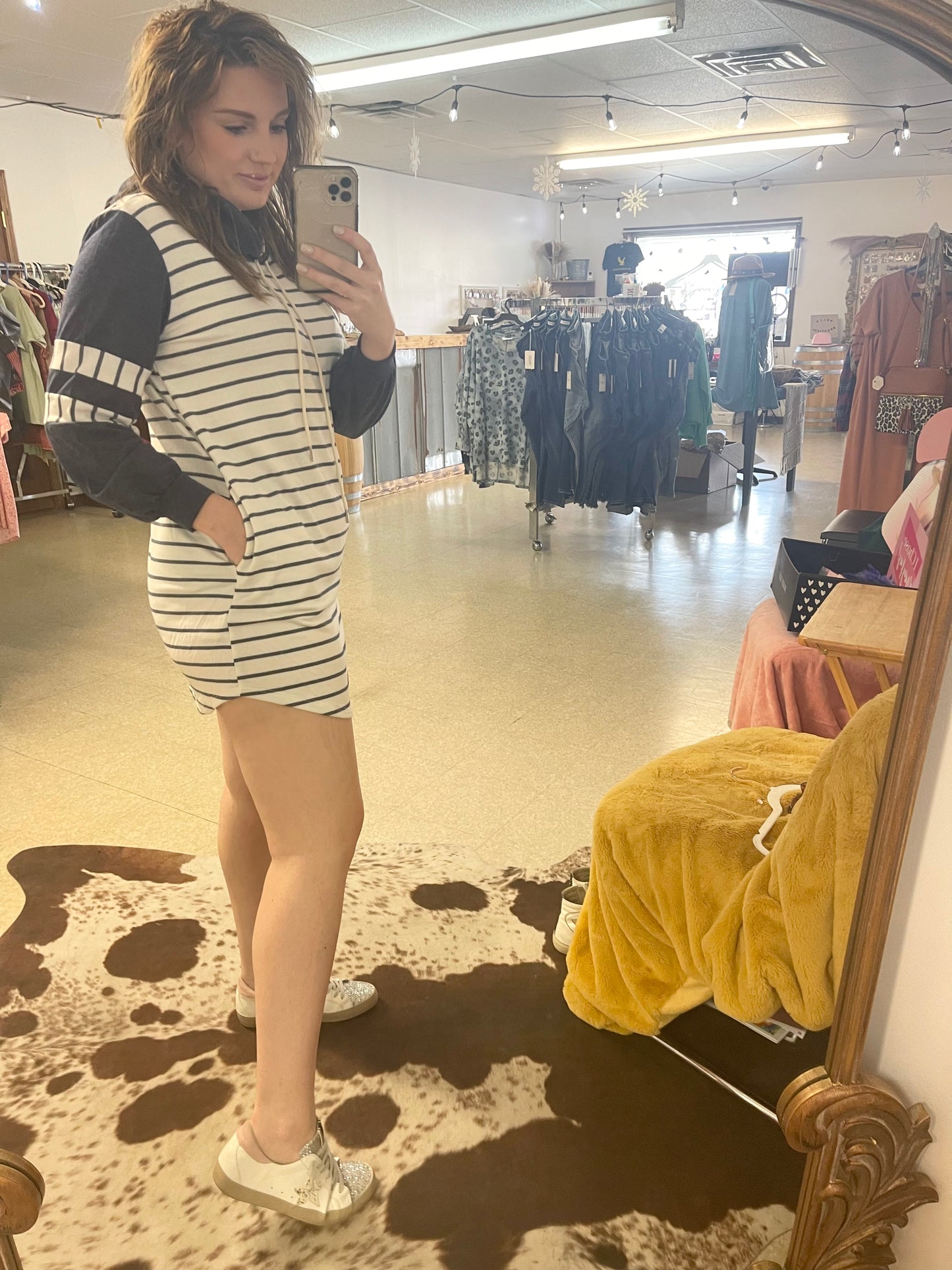 Striped Hoodie Dress