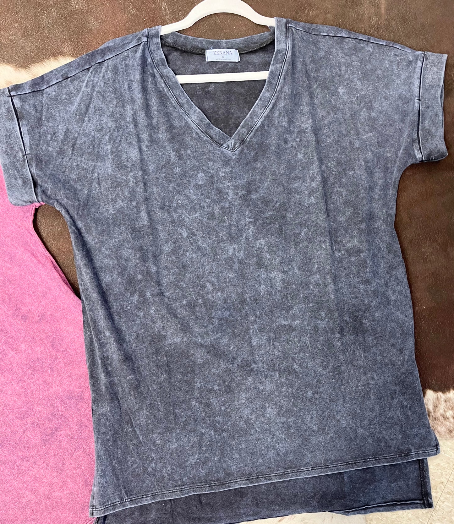 Mineral Wash Split Hem Tee