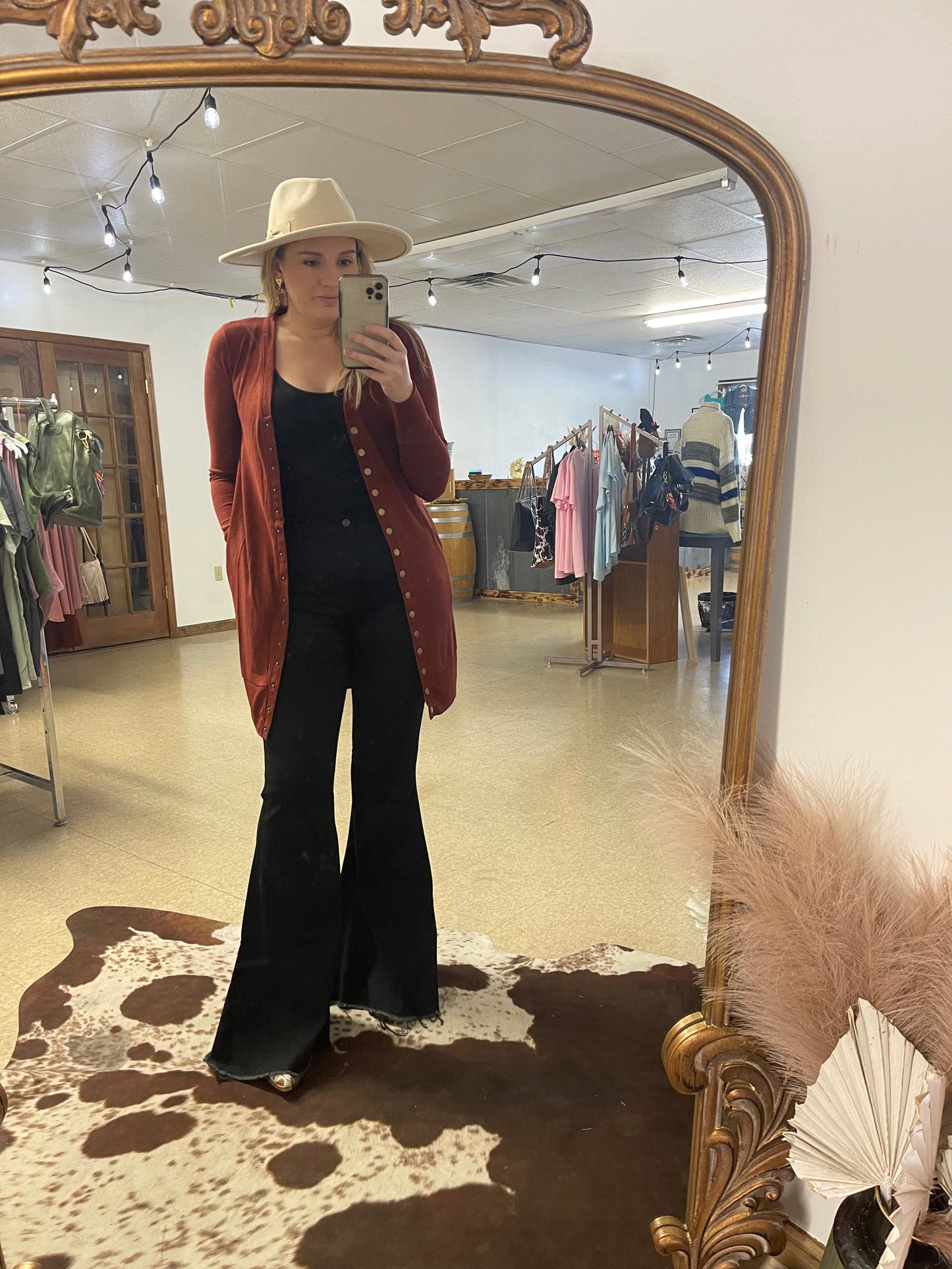 Brick Snap Button Cardigan - Boutique 276