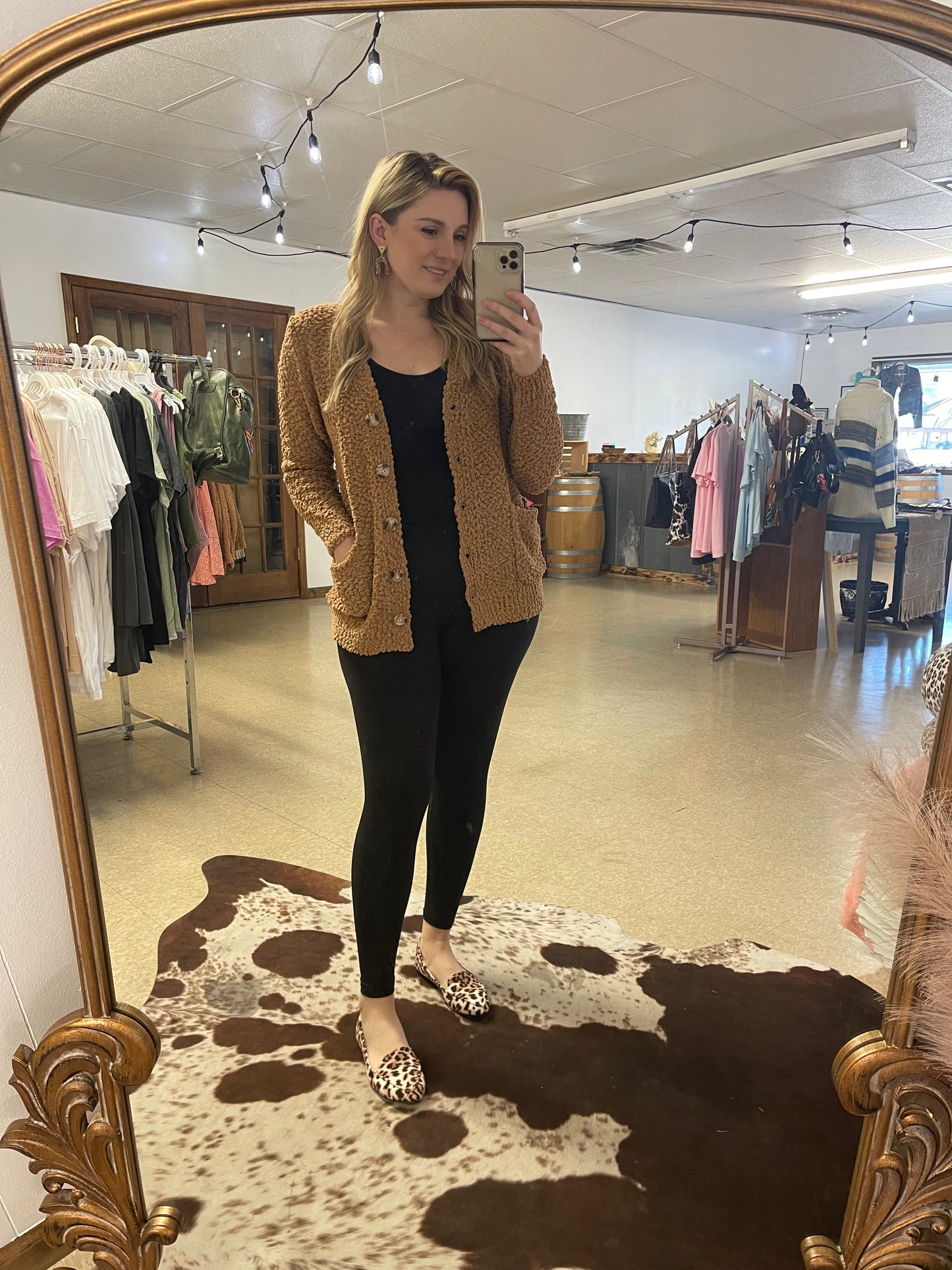 Harvest Moon Full Size Popcorn Knit Cardigan - Boutique 276