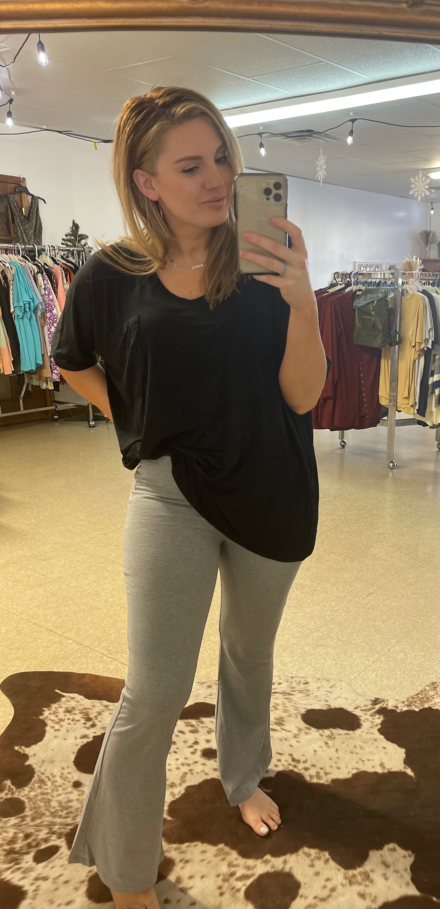 Oversized Black Pocket Top - Boutique 276