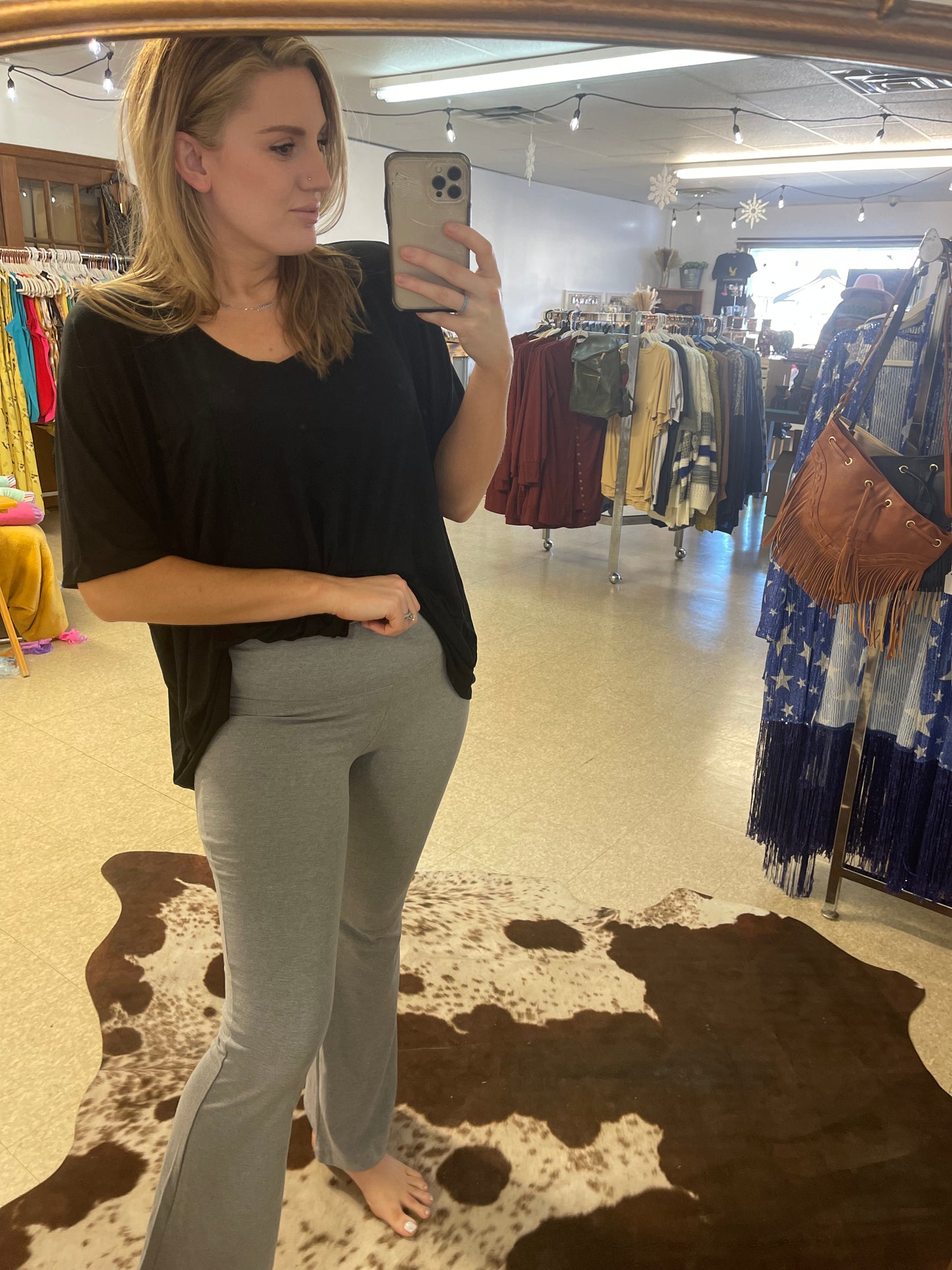 Oversized Black Pocket Top - Boutique 276