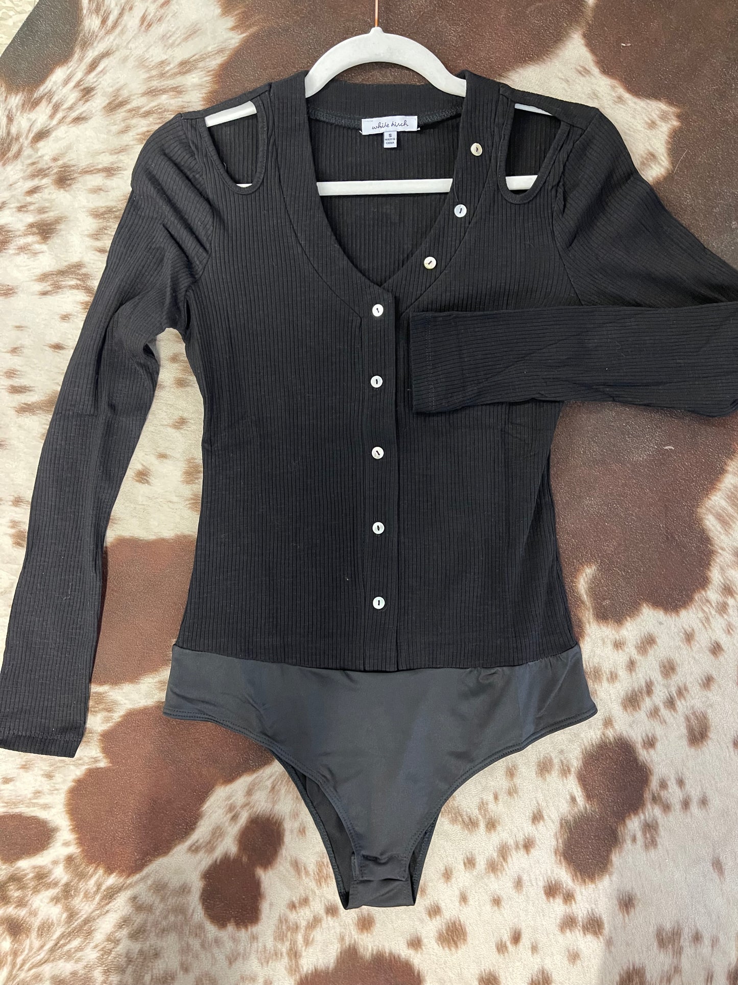 White Birch Black Bodysuit