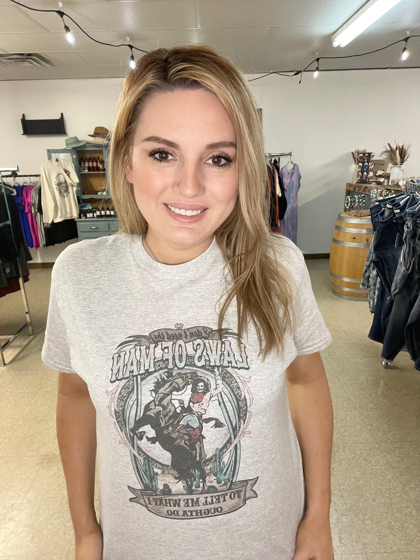 Laws Of Man- Cowgirl T-Shirt