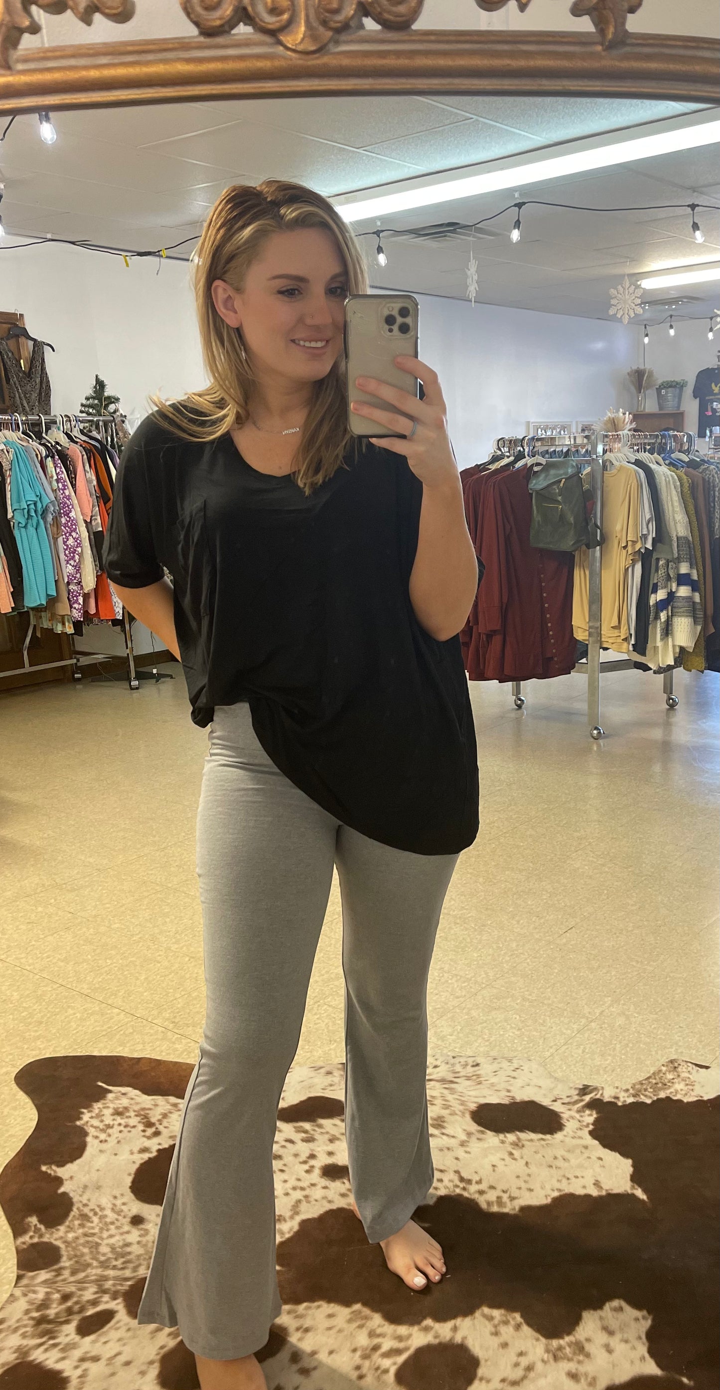 Oversized Black Pocket Top - Boutique 276