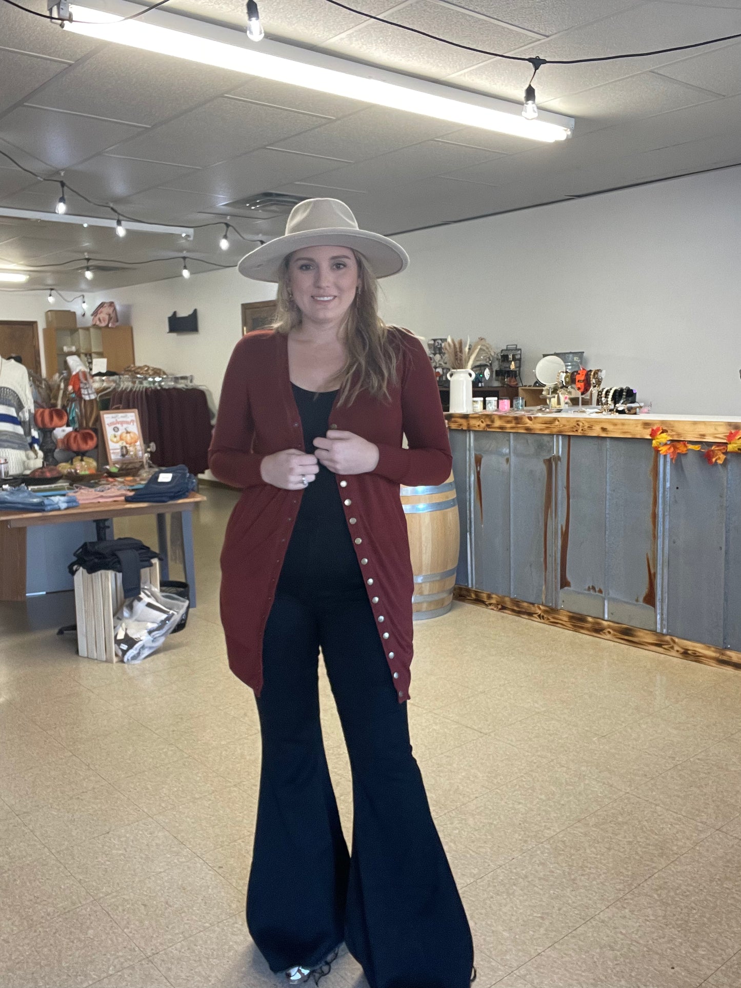 Brick Snap Button Cardigan - Boutique 276