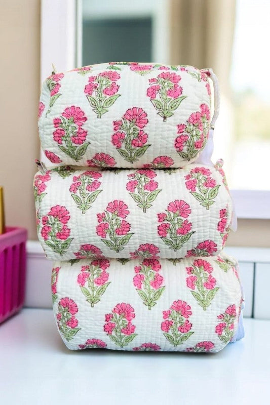 SC - Pope Pink Floral Cosmetic Bag Set