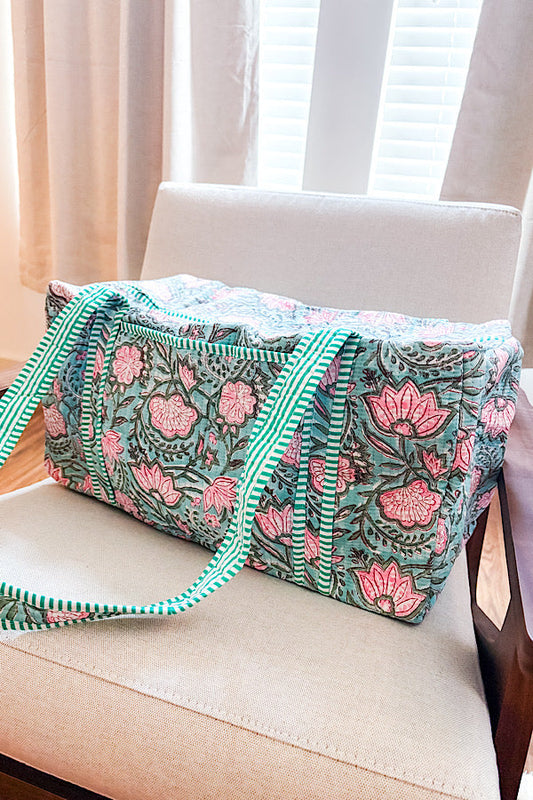 SC - ETA 7/30 - Lennon Blue Floral Duffle Bag