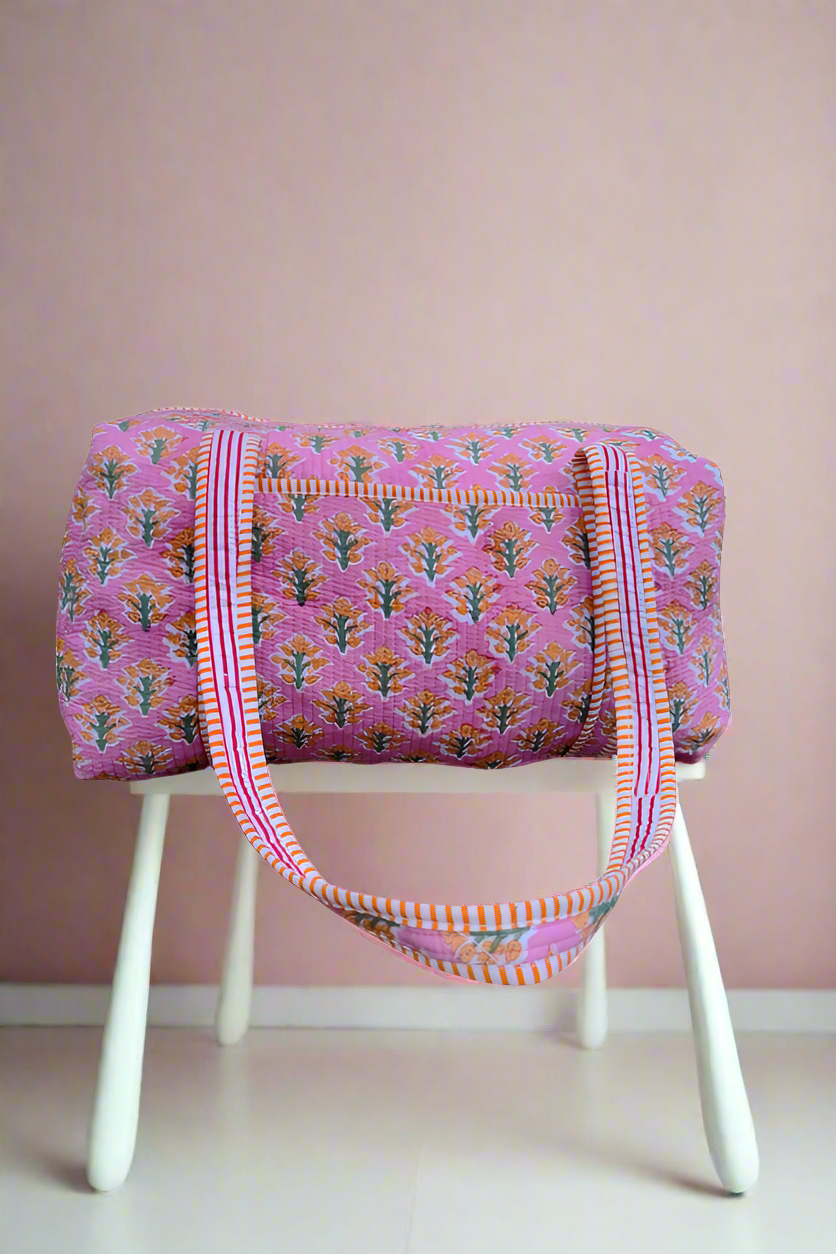 SC - 7/30 - Evelyn Pink Print Duffle Bag