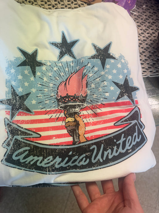 America United Distressed Tee