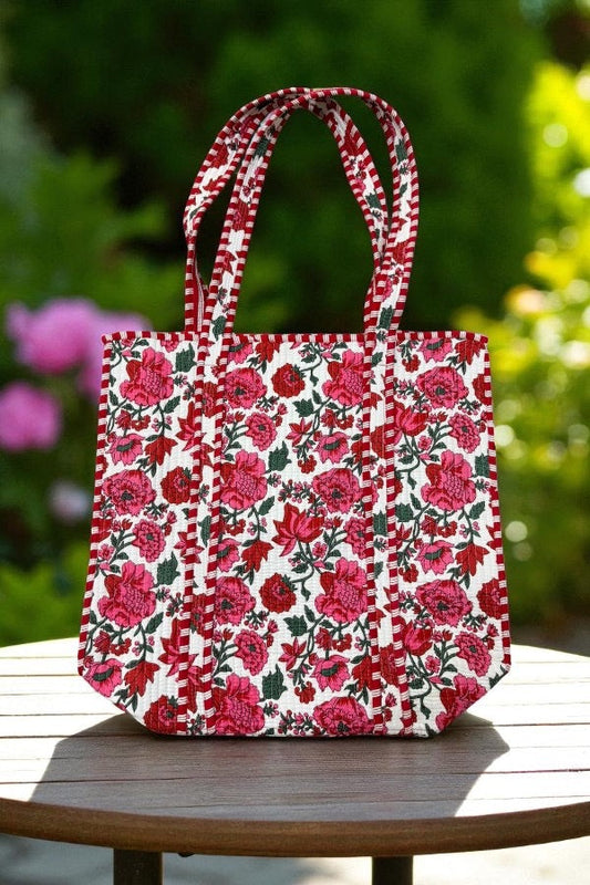 SC - ETA 8/6 - Poppy Lane Pink Floral Tote Bag