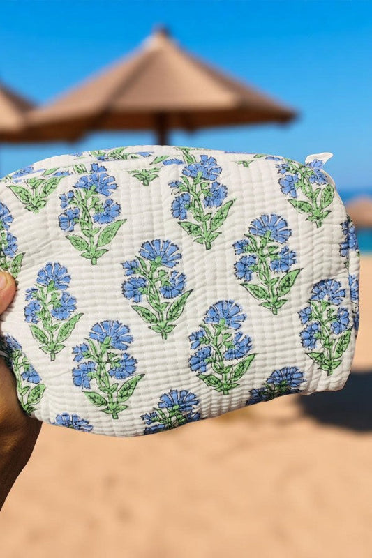 SC - Chandler Blue Floral Cosmetic Bag Set