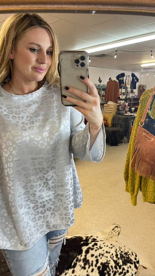 Leopard Silk Top