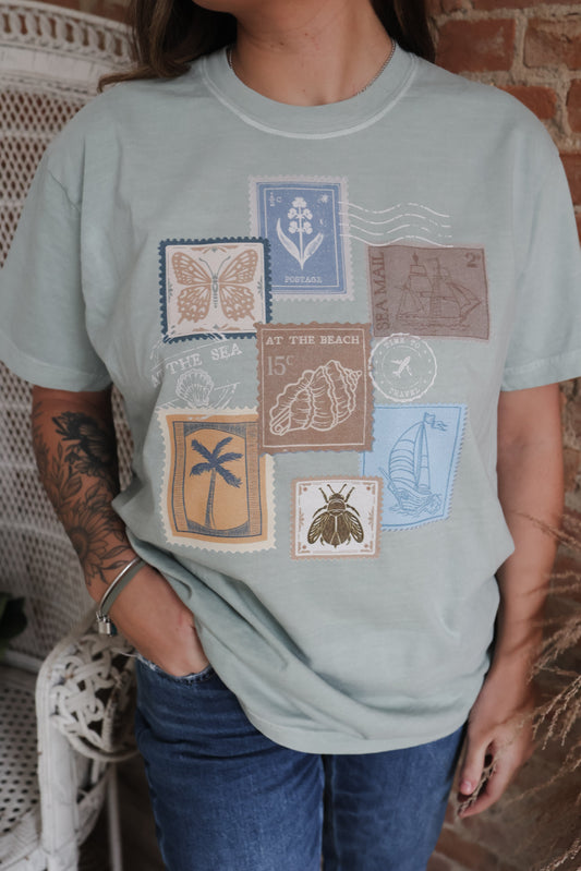 Beach Vintage Stamps | Comfort Colors Tshirt