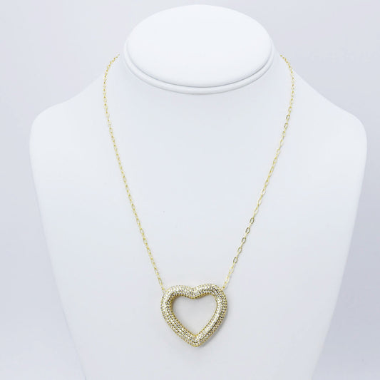 Heart Outline Gold Necklace